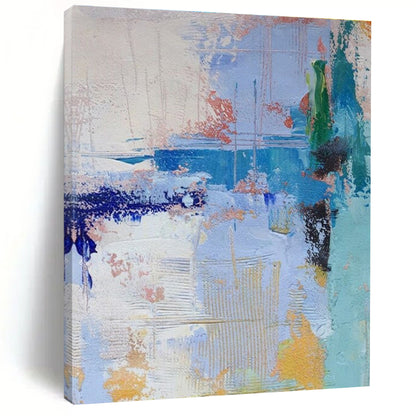 Acrylic Modern Art Paintings Blue, Green, and Yellow Dynamic Abstract Art HS767