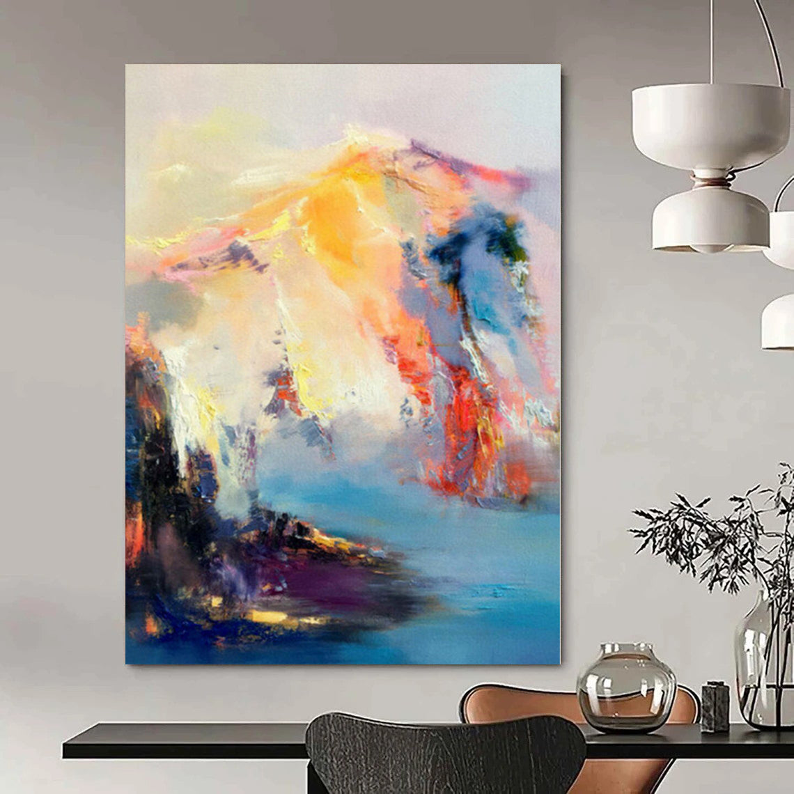 Multicolor Abstract Landscape Art For Living Room and Art Studio WS421