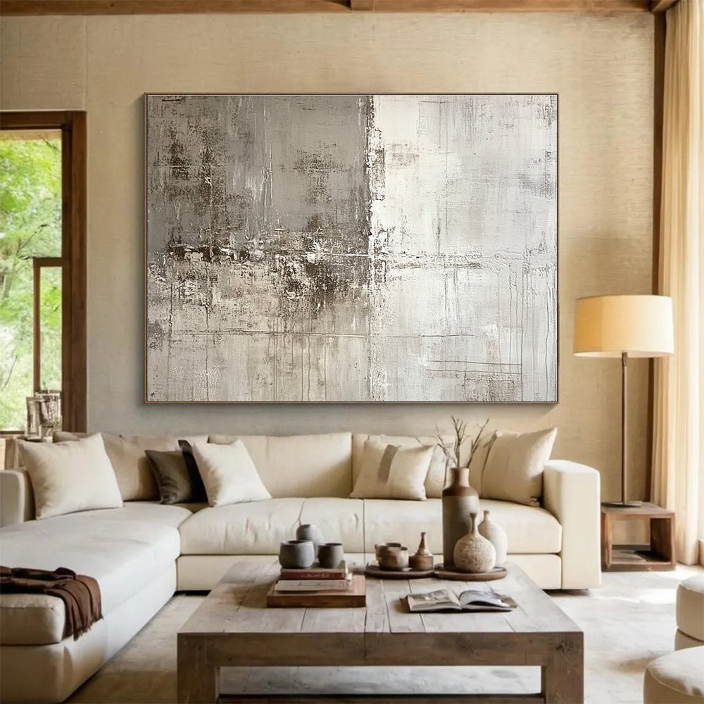 Big Size Gray Textured Abstract Art WB246
