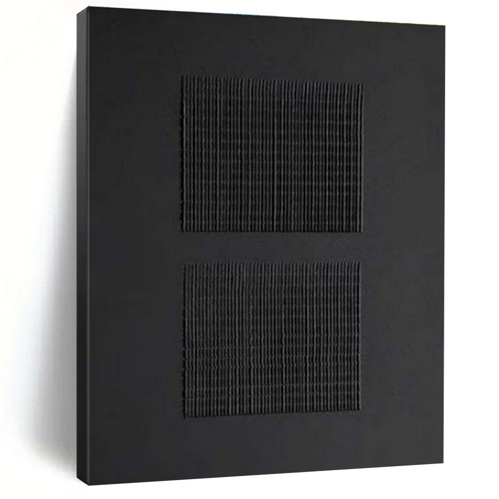 Unique Abstract Art Black Textured Abstract, Large Contemporary Wall Art HS330