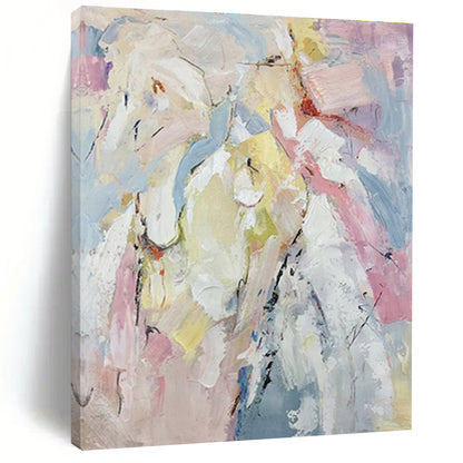 Unique Abstract Art Multicolor Gestural Abstract, Large Contemporary Wall Art HS420