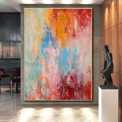 Hand Painted Art Multicolor Textured Abstract, Acrylic Modern Art Paintings HS283