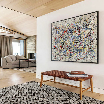 Modern Art Abstract Paintings: Multicolor Splatter Abstract Painting WB365