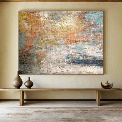 Modern Art Acrylic: Multicolor Textured Abstract Painting WB363