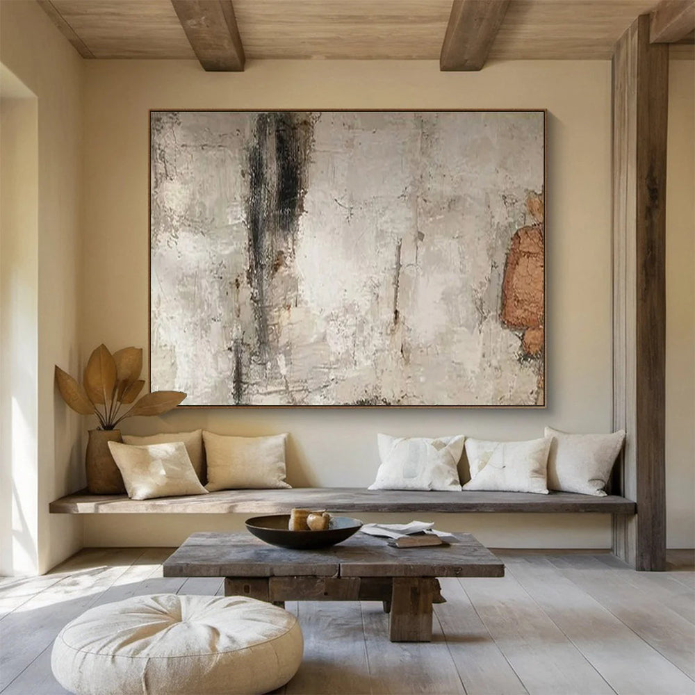 Gray, Brown Textured Abstract Art For Sale WB374