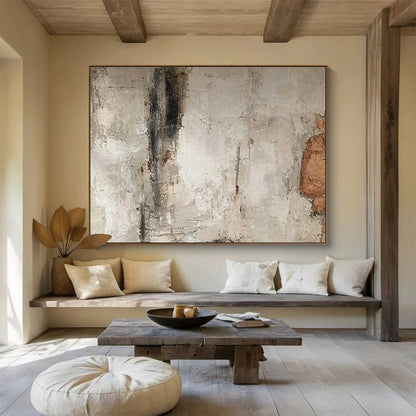 Gray, Brown Textured Abstract Art For Sale WB374