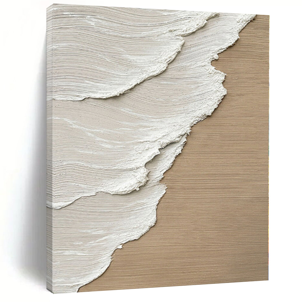Beige, White Abstract Textured Art For Minimalist Living Room and Bedroom WS424