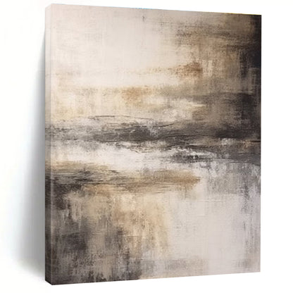 Hand Painted Art Beige & Gray Textured Abstract, Acrylic Modern Art Painting HS264