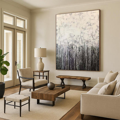 Cool Abstract Paintings with Black, White and Brown Colors, Abstract Geometric Theme HS498