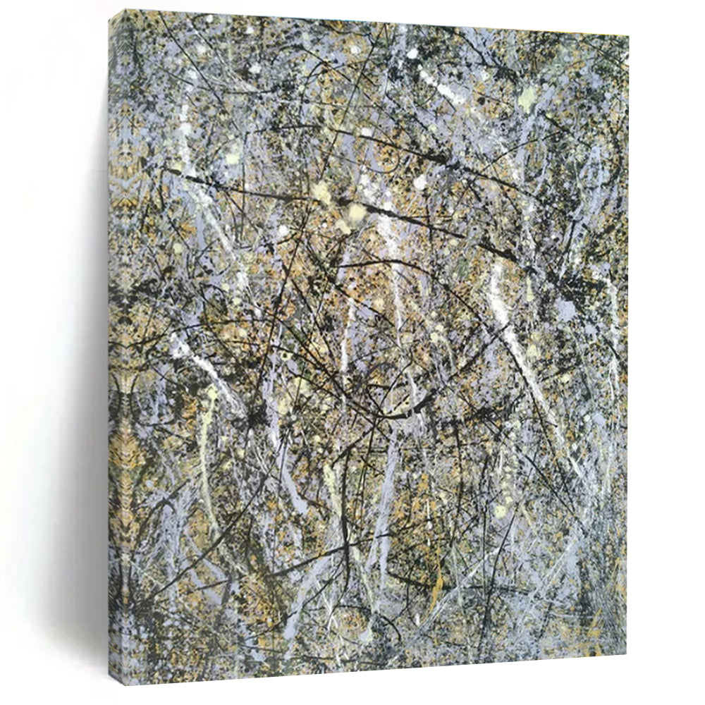 Cool Abstract Paintings Gray, Black, and Gold Splatter Abstract Art HS616