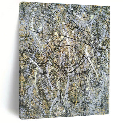 Cool Abstract Paintings Gray, Black, and Gold Splatter Abstract Art HS616