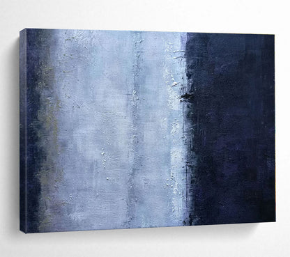 Oversized Canvas Art Blue and Gray Abstract Textured Painting WB146