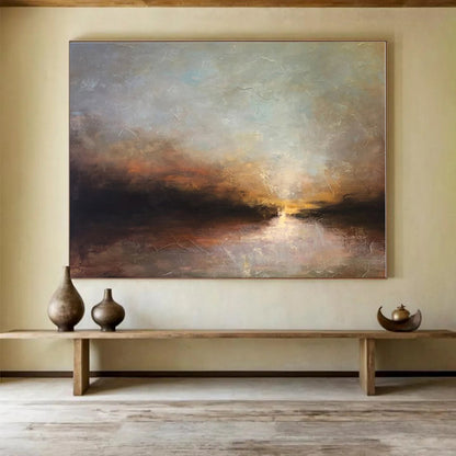 Oversized Canvas Art Multicolor Abstract Landscape Painting WB136