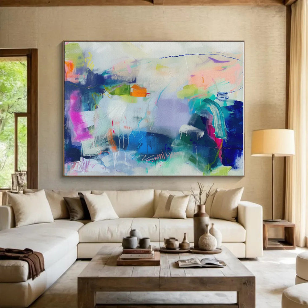 Huge Size Multicolor Abstract Expressionist Painting WB110