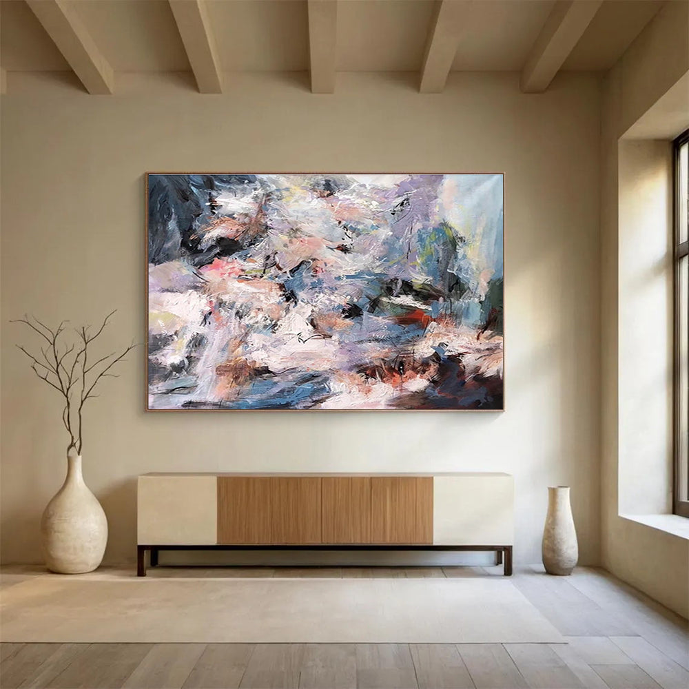 Huge Size Multicolor Abstract Expressionist Painting WB217