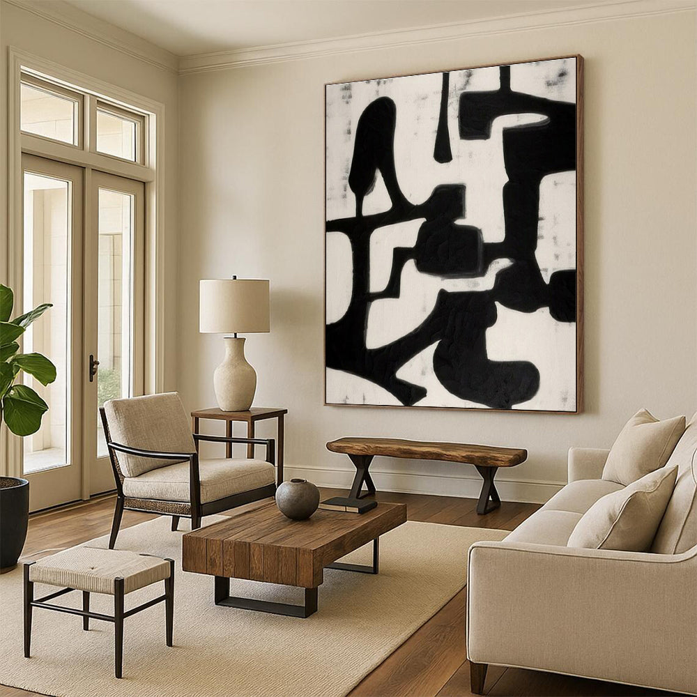 Cool Abstract Paintings Black and White Geometric Abstract Art HS665