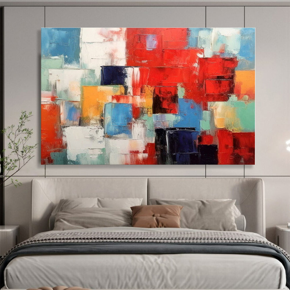 Big Size Multicolor Abstract Geometric Block Painting WB070