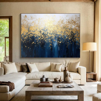 Big Size Multicolor Abstract Golden Forest Painting WB195