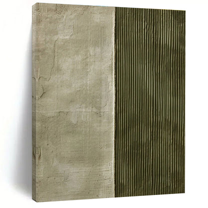 Unique Abstract Art Green & Beige Textured Abstract, Large Contemporary Wall Art HS355