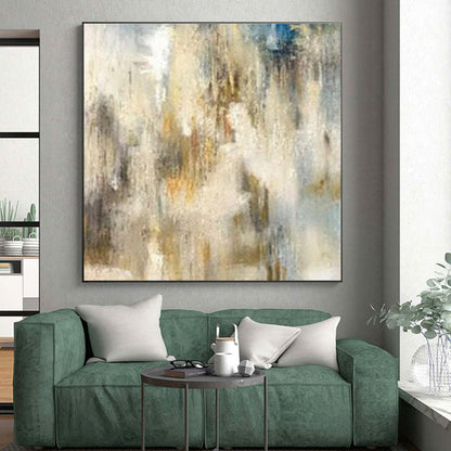 Modern Art Acrylic Neutral Tones with Blue Accents Abstract Art HS650