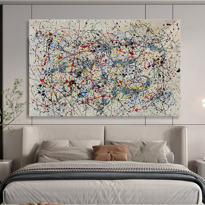 Modern Art Abstract Paintings: Multicolor Splatter Abstract Painting WB365