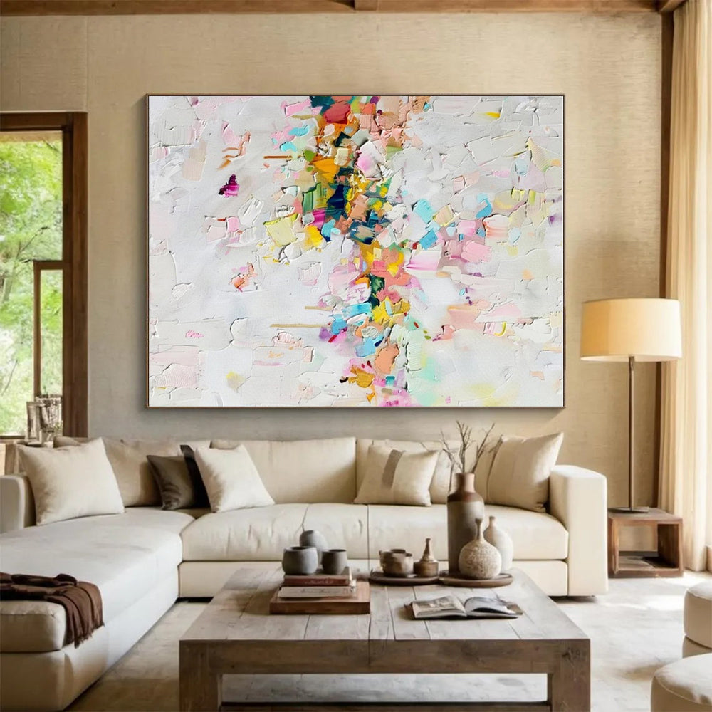 Unique Abstract Art Multicolor Textured Abstract Art HS662