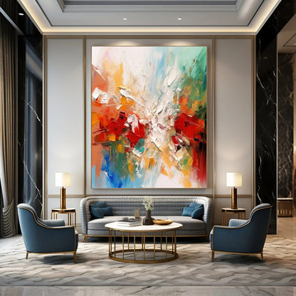Multicolor Abstract Textured Art For Living Room and Art Studio WS445