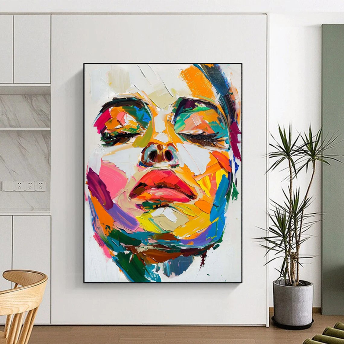 Multicolor Abstract Figurative Art For Living Room and Art Studio WS447