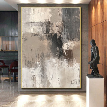 Handmade Art Neutral Tones Textured Abstract Painting HS175