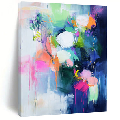 Unique Abstract Art Multicolor Abstract Floral Painting For Sale HS166