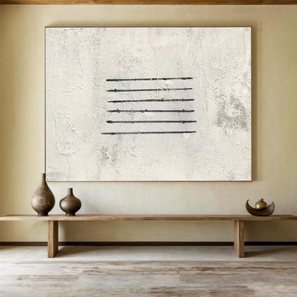 Horizontal Black and Gray Line Abstract Art WB230