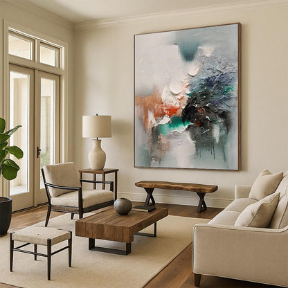 Handmade Art Multicolor Textured Abstract Painting For Sale HS097