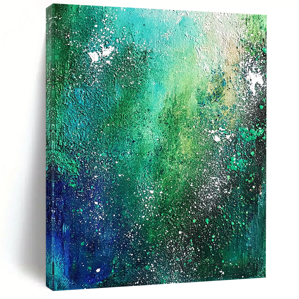 Unique Abstract Paintings Green and Blue Abstract Expressive Painting For Sale HS119