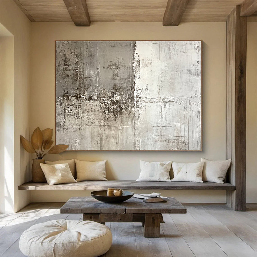 Big Size Gray Textured Abstract Art WB246