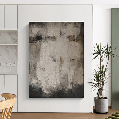 Unique Abstract Art Gray Textured Abstract, Large Contemporary Wall Art HS318