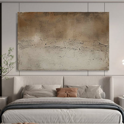 Horizontal Brown and Beige Textured Abstract Art WB227