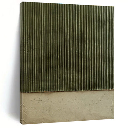 Handmade Art Green & Beige Textured Abstract, Minimalist Canvas Art HS354