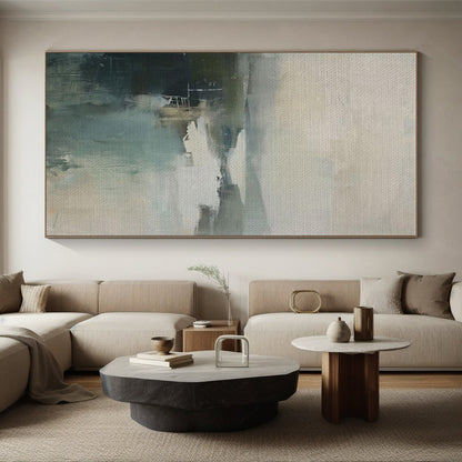 Big Painting Softly Blended Coastal Tones Abstract HS578