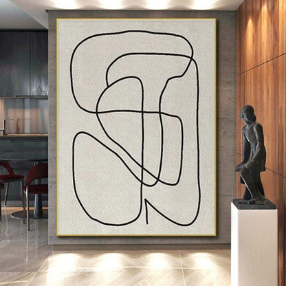 Hand Painting Single Line Abstract Art, Minimalist Canvas Art HS557