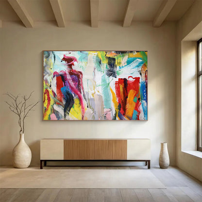 Oversized Canvas Art Multicolor Abstract Figurative Painting WB083
