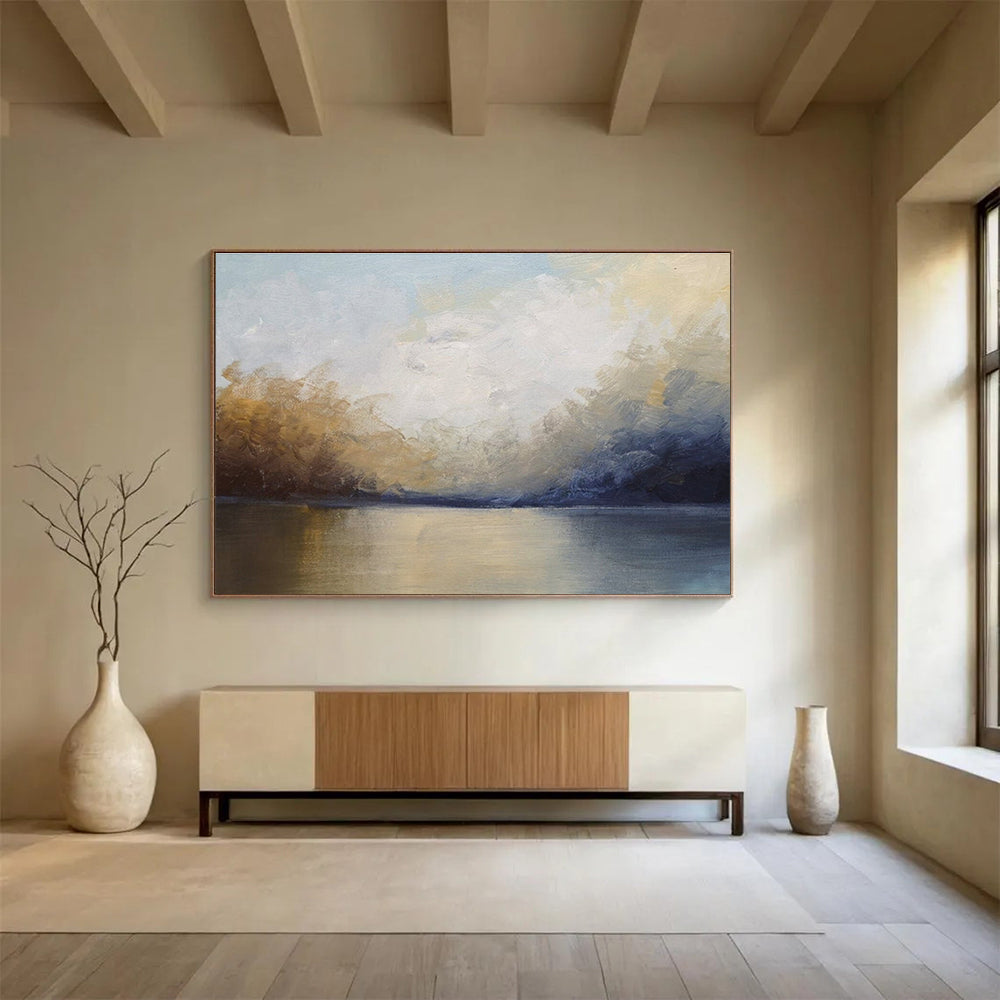 Oversized Canvas Art Soft Multicolor Abstract Landscape, Abstract Oil Painting WB169
