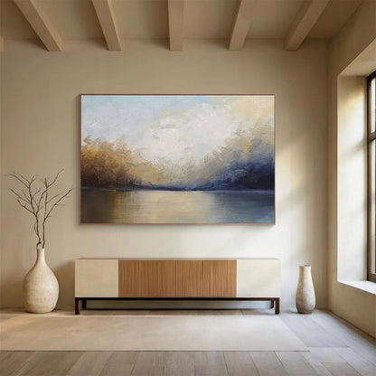 Oversized Canvas Art Soft Multicolor Abstract Landscape, Abstract Oil Painting WB169