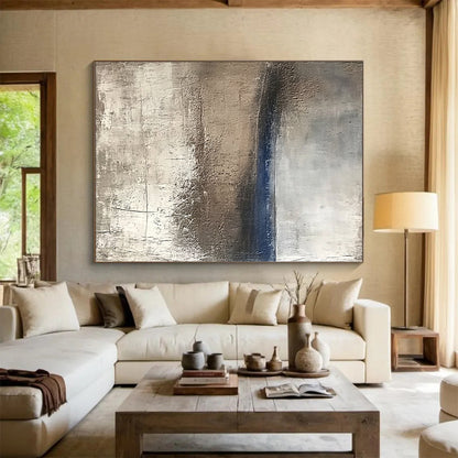 Modern Art Absract Gray and Brown Abstract Textured Landscape Painting For Sale HS120