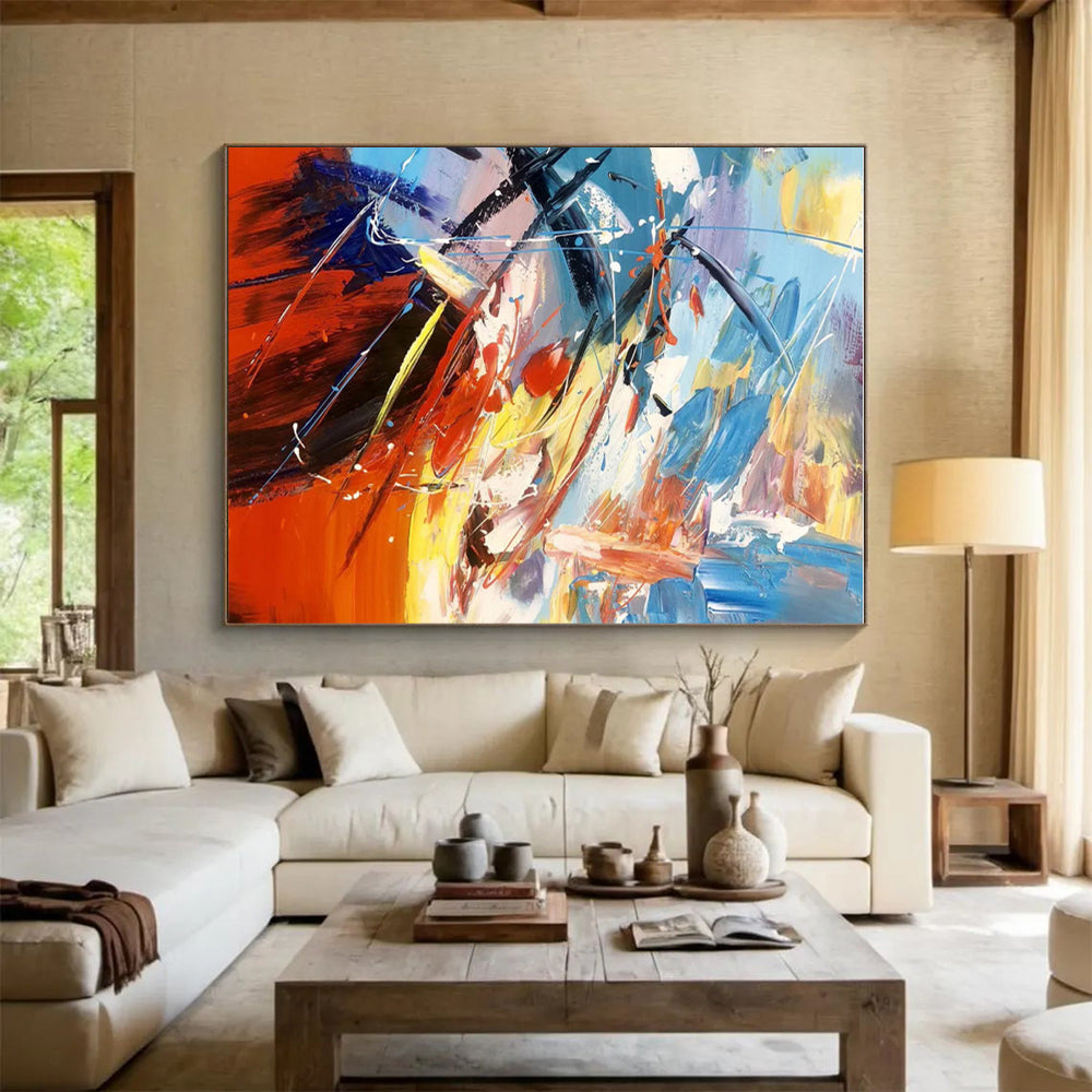 Unique Abstract Art Multicolor Energetic Abstract Expressionist Art HS404