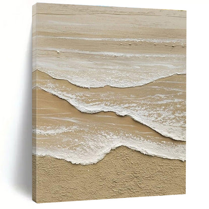 Beige and White Textured Coastal Abstract Painting For Sale Online WS492