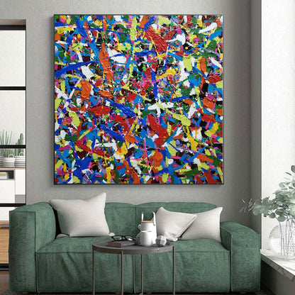 Unique Abstract Art Multicolor Splatter Abstract Painting For Sale HS095