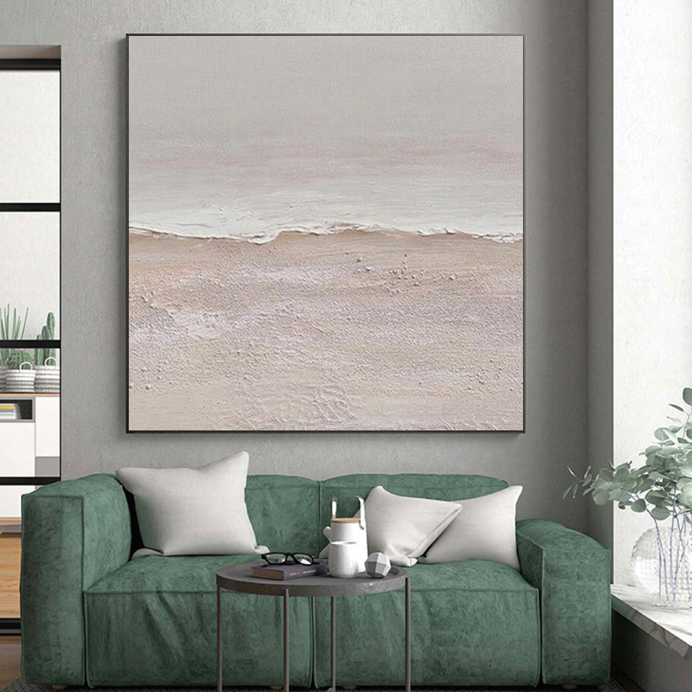 Large Size Textured Neutral Coastal Abstract Art, Cool Abstract Paintings HS550