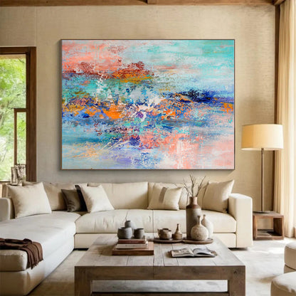 Hand Painted Art Multicolor Textured Abstract, Acrylic Modern Art Paintings HS279