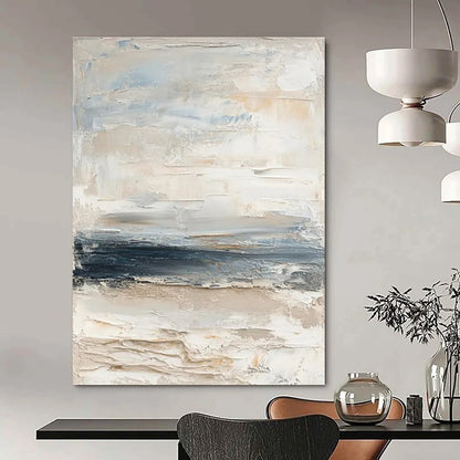 Beige, Blue, White Abstract Textured Art For Living Room and Bedroom WS450