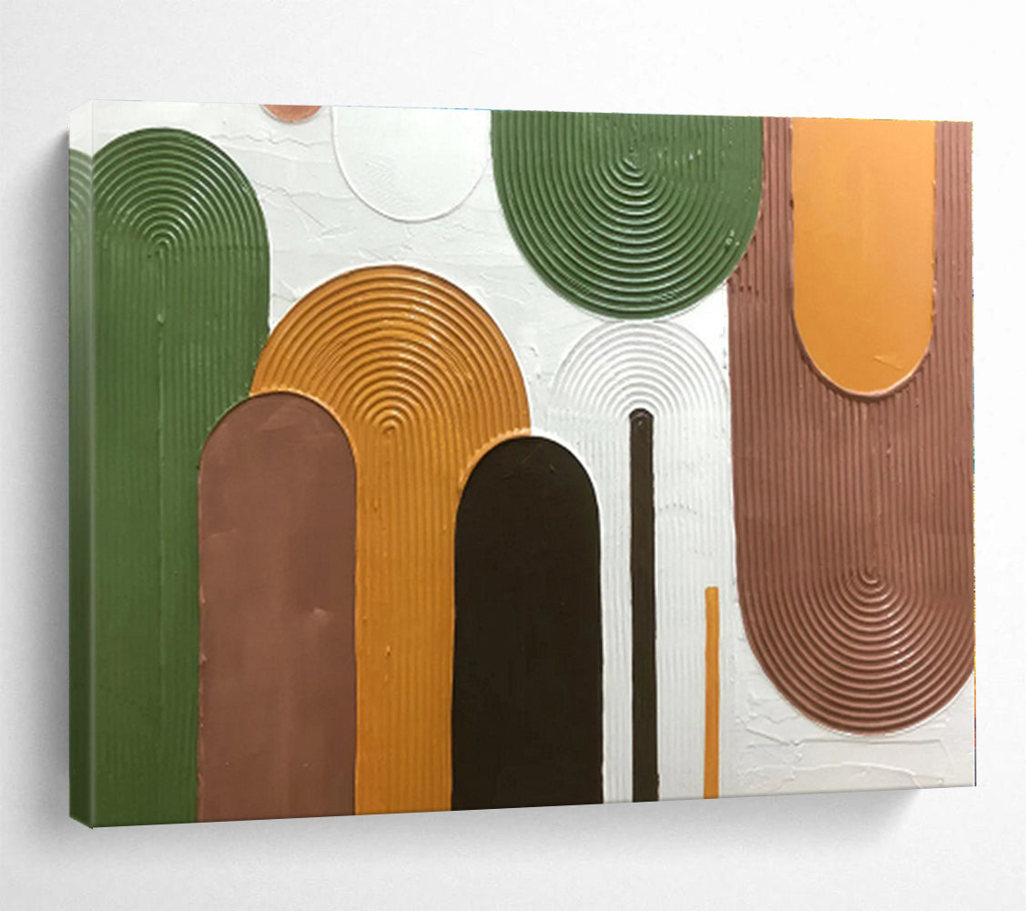 Extra Large Size Multicolor Geometric Textured Painting WB118